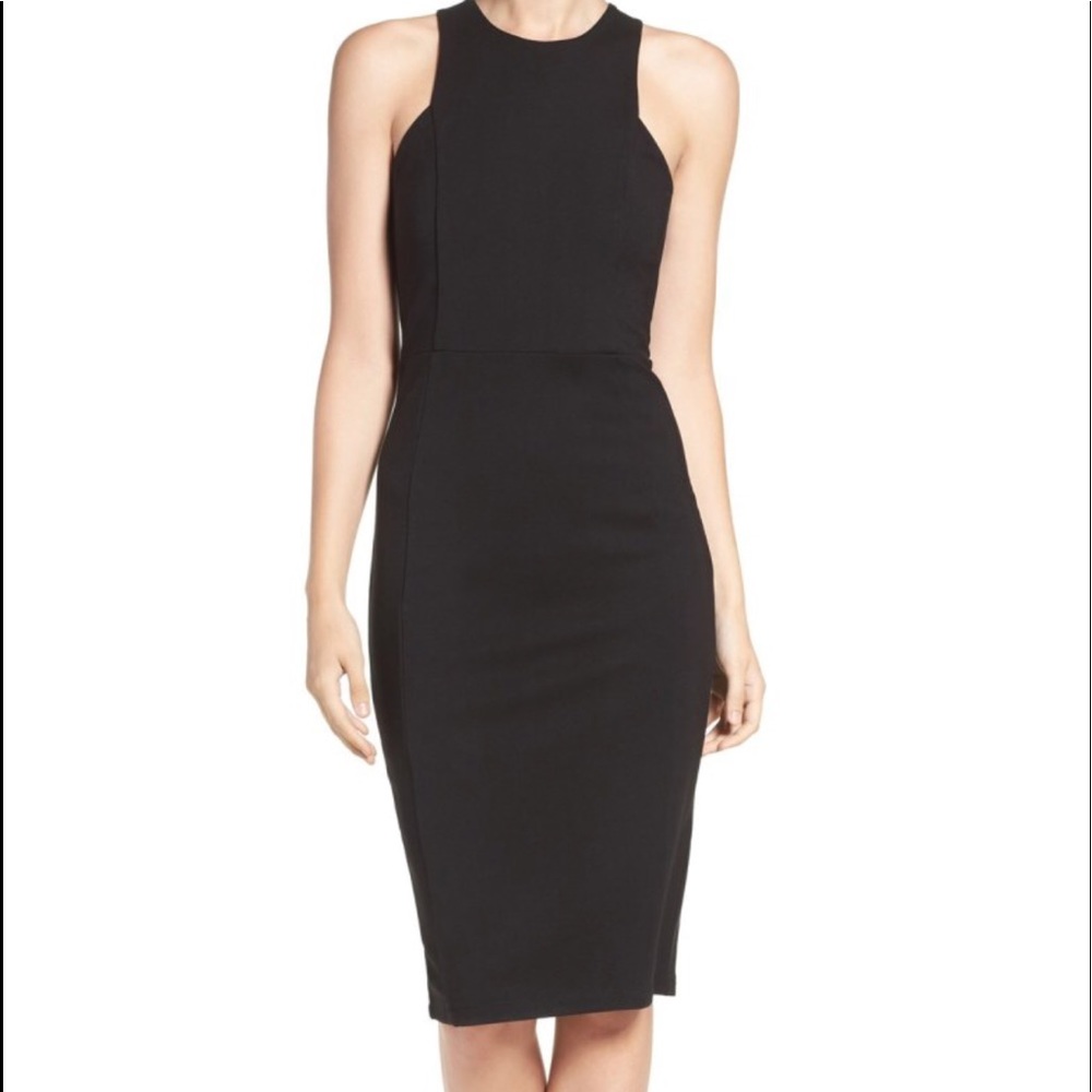 Zip up black dress